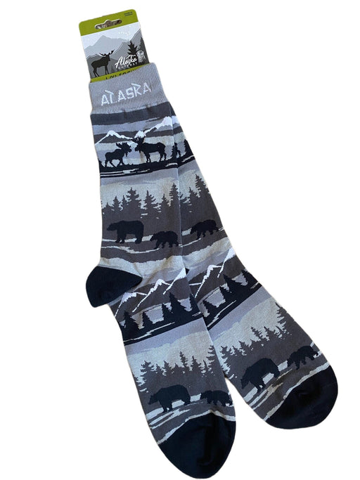 Moose Bear Pattern, Men's Sock WEARABLES / SOCKS