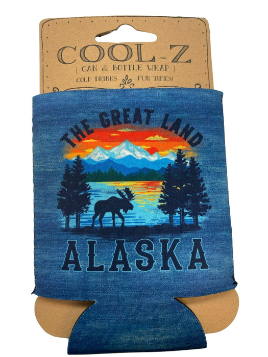 Moose Sunset Reflection Alaska, Can koozie KITCHEN / KOOZIES