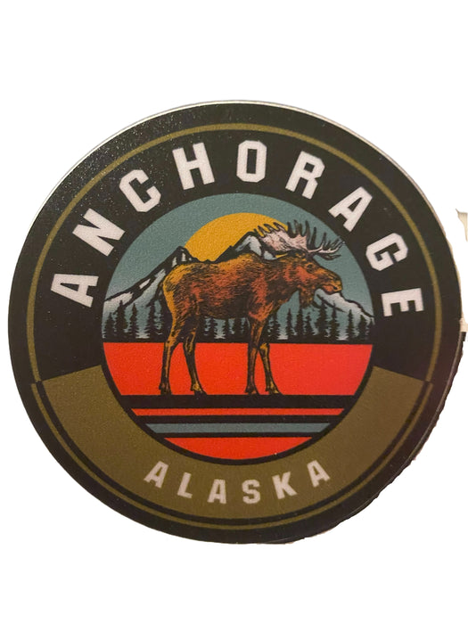 Split Circle Moose, Anchorage Sticker