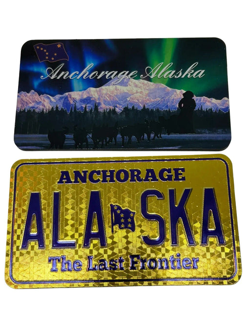 2 Sided Foil Sled Dog/ License Plate Magnet COLLECTIBLES / MAGNETS