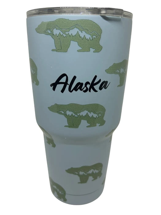 30oz Bear with Mountain Alaska Tumbler Travel/Bottles and Cups