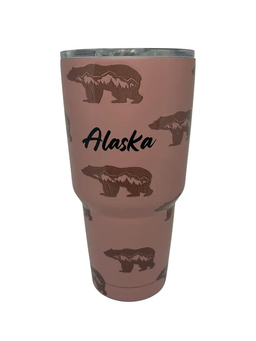 30oz Bear with Mountain Alaska Tumbler Travel/Bottles and Cups