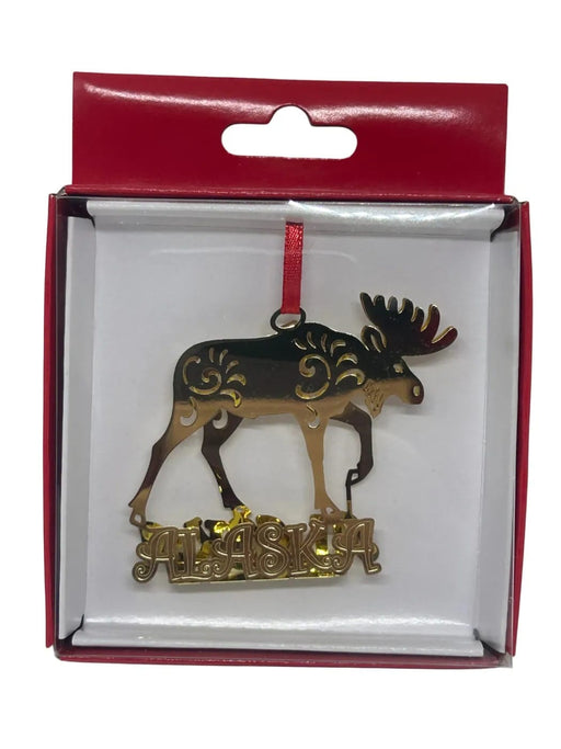 3D Gold Plate Moose Ornament COLLECTIBLES / ORNAMENTS