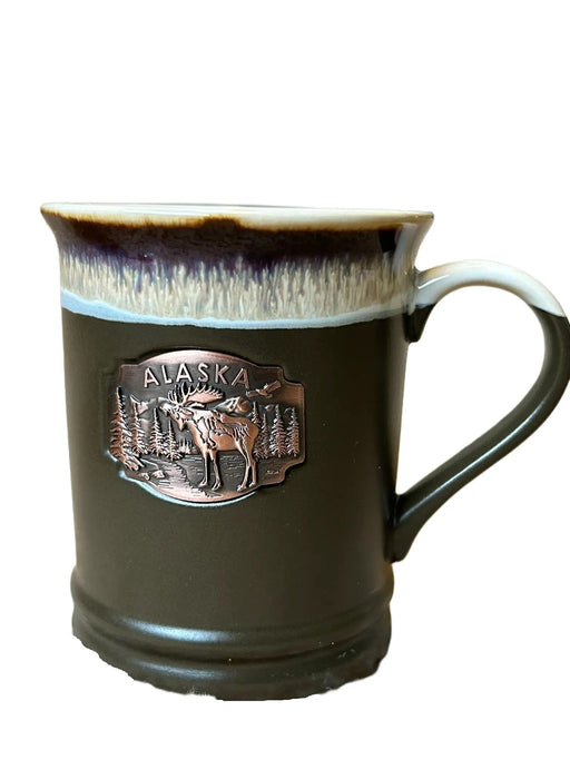 3D Metal Moose Medallion, Pottery Mug KITCHEN / MUGS, ASSORTED