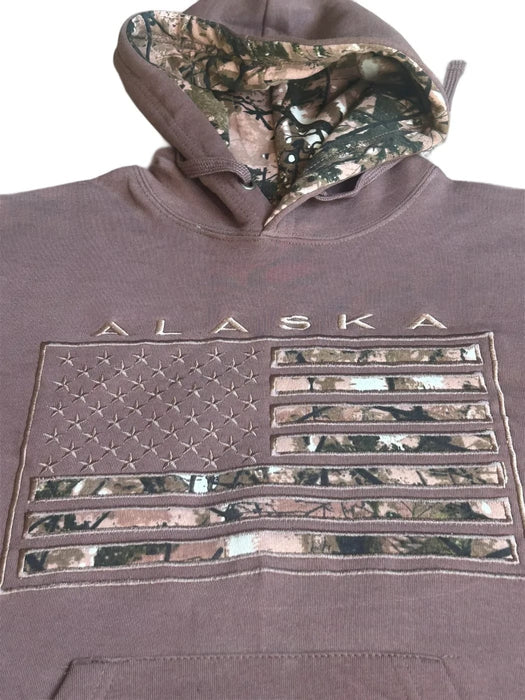 Forest Camo Flag Alaska Hoodie