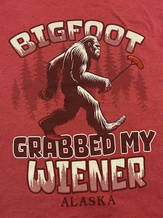 Big Foot Grabbed my Wiener, Adult T-shirt