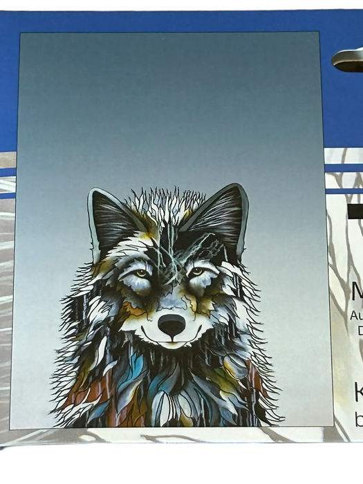 Painted Wolf Face, Microfiber Tea Towel