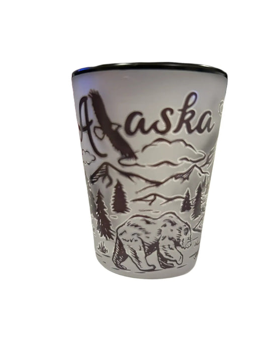 Frosted Alaska Panoramic Shot glass