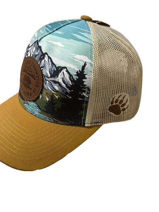 Sublimation Mountain, Leather Patch, Trucker Hat