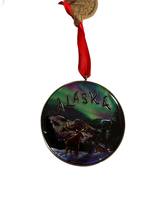 Metallic Northern Lights Moose, Ornament