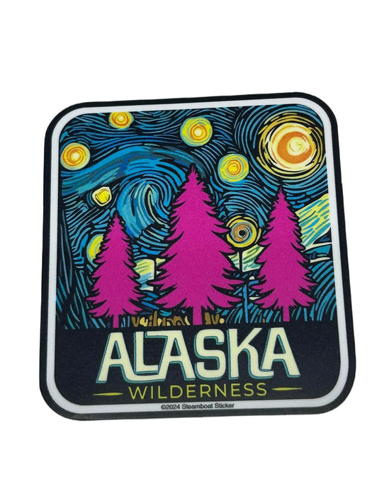 Stary Night Pine, Alaska Wilderness Sticker