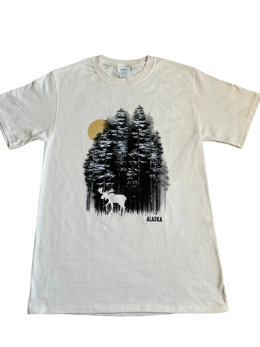 Faded Forest Moose,  Adult T-shirt