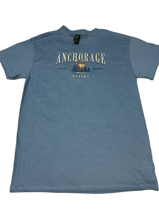 Anchorage Great Outdoors Moose, Embroidered T-shirt