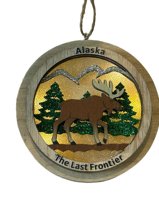 Moose Wood Light up, Ornament