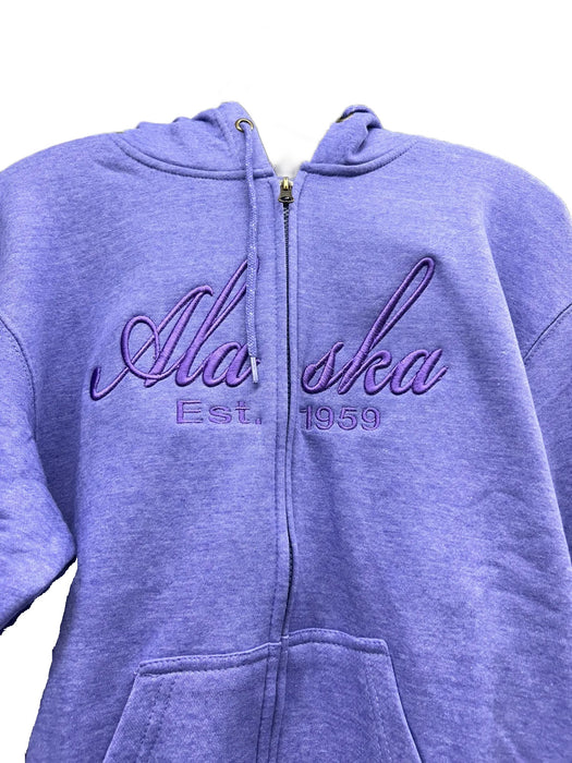 Full Zip Alaska Est 1959, Adult Hoodie.