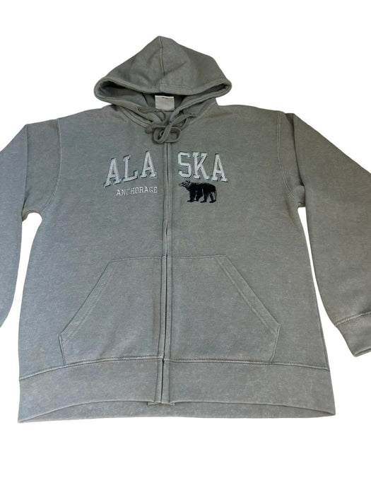 Alaska Anchorage, Black Bear Full Zip Hoodie Sweatshirts