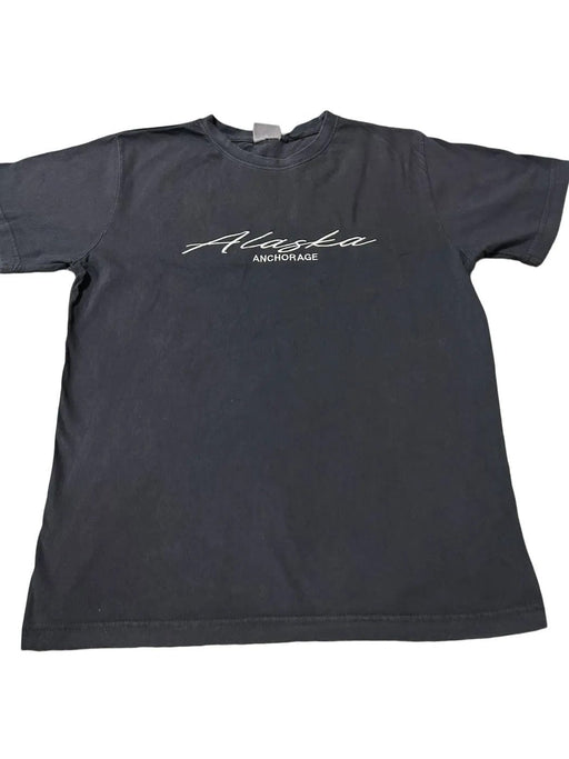 Alaska Anchorage Script, Embroidered T-shirt SOFT GOODS / T-SHIRT