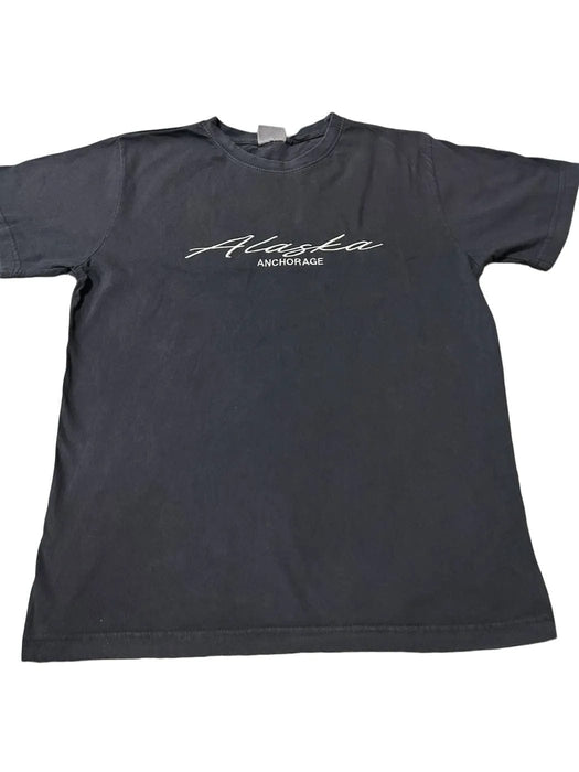 Alaska Anchorage Script, Embroidered T-shirt SOFT GOODS / T-SHIRT