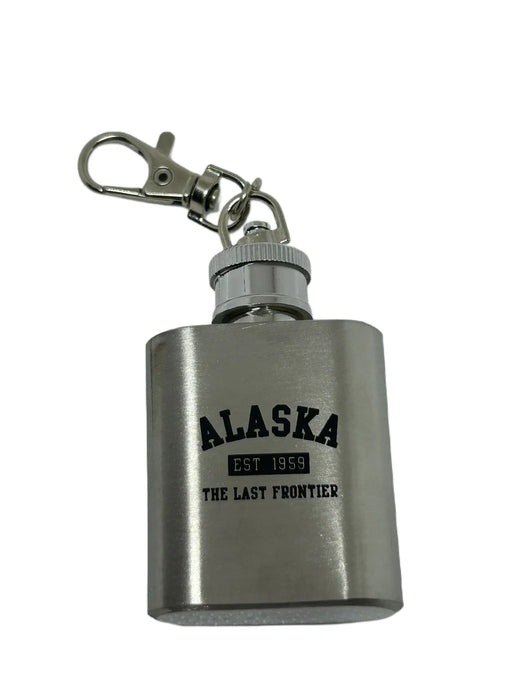 Alaska est.1959, The Last Frontier, Mini Flask Keychain COLLECTIBLES / KEYCHAINS