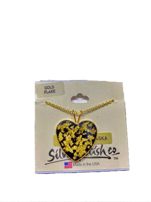 Alaska Gold Flake, Heart Necklace JEWELRY