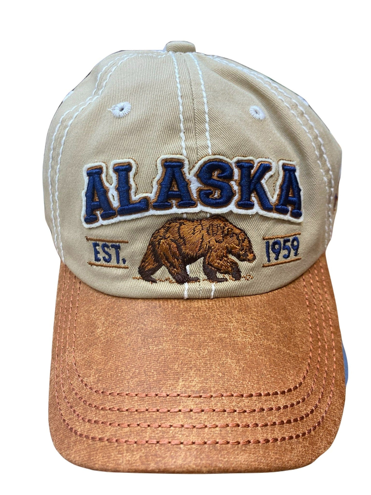 Alaska Grizzly Applique, Baseball Hat — Polar Bear Gifts