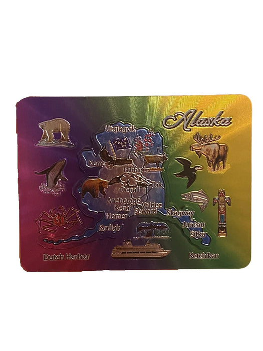 Alaska Icon & Map Reflection Magnet COLLECTIBLES / MAGNETS