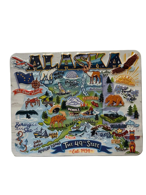 Alaska Icons Map, Magnet COLLECTIBLES / MAGNETS