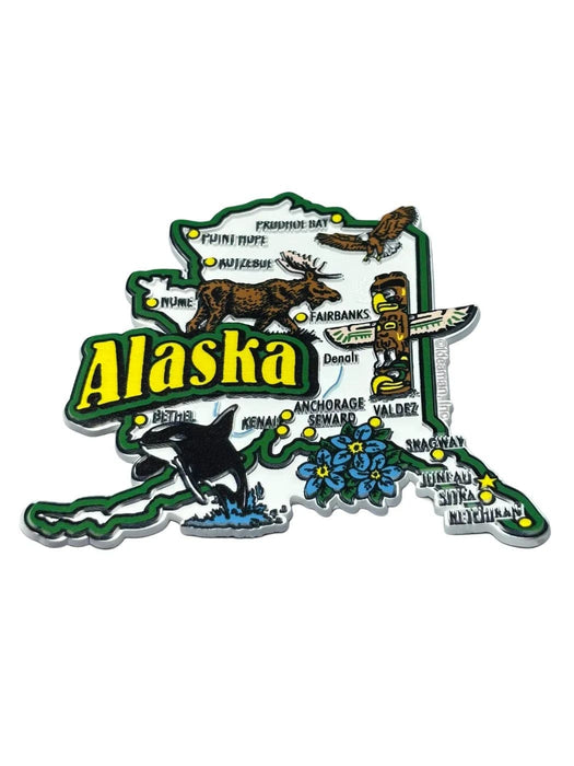 Alaska Map and Icon, PVC Magnet COLLECTIBLES / MAGNETS
