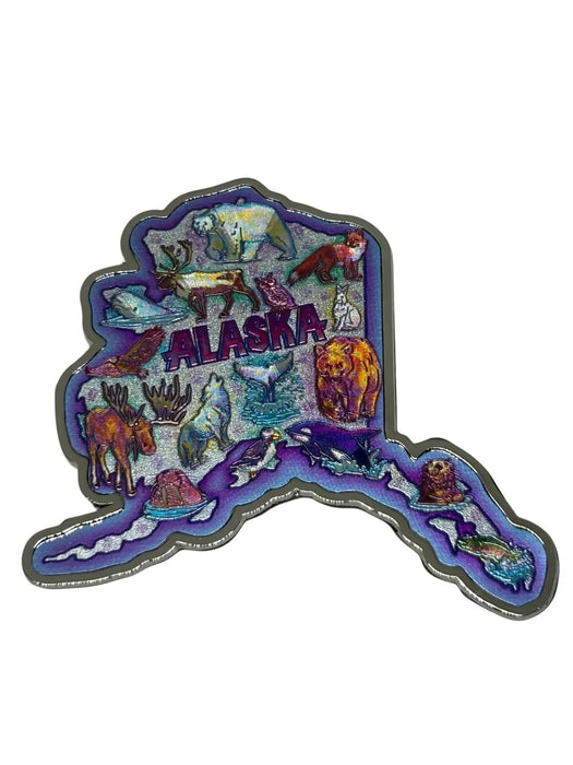 Alaska Map Die Cut Foil Magnet COLLECTIBLES / MAGNETS