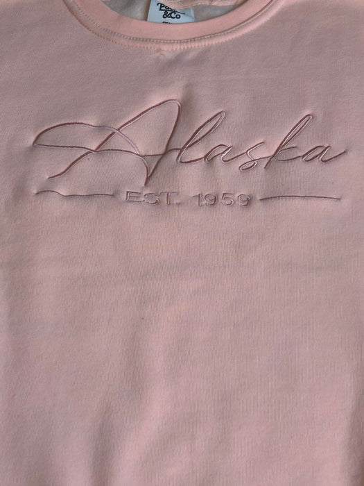 Alaska Script EST 1959, Crewneck Sweatshirt CREWNECKS