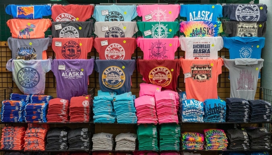a wide selection of alaskan shirts