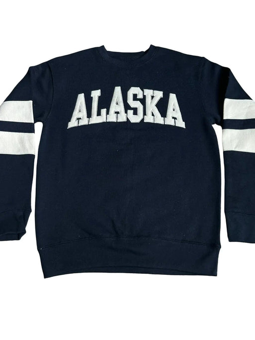 Alaska Striped Sleeved Applique, Crew Neck SOFT GOODS / CREW NECKS