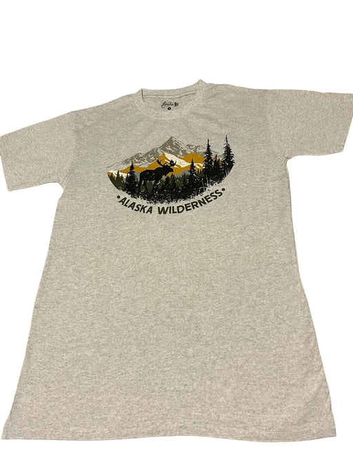 Alaska Wilderness Mountain Moose, White Marble T-shirt SOFT GOODS / T-SHIRT