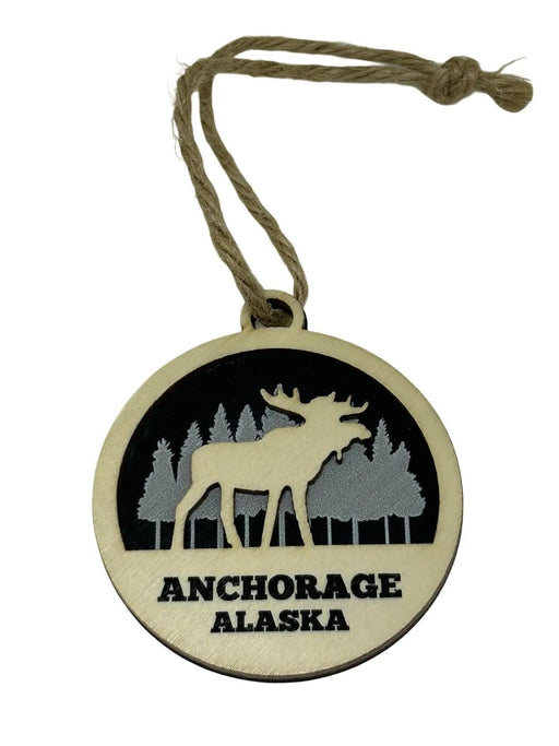 Anchorage Moose 2 Dimensional Wood, Ornament COLLECTIBLES / ORNAMENTS
