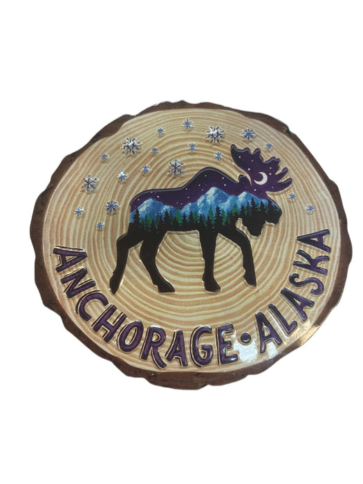 Anchorage Moose  Paint on Wood, Magnet COLLECTIBLES / MAGNETS