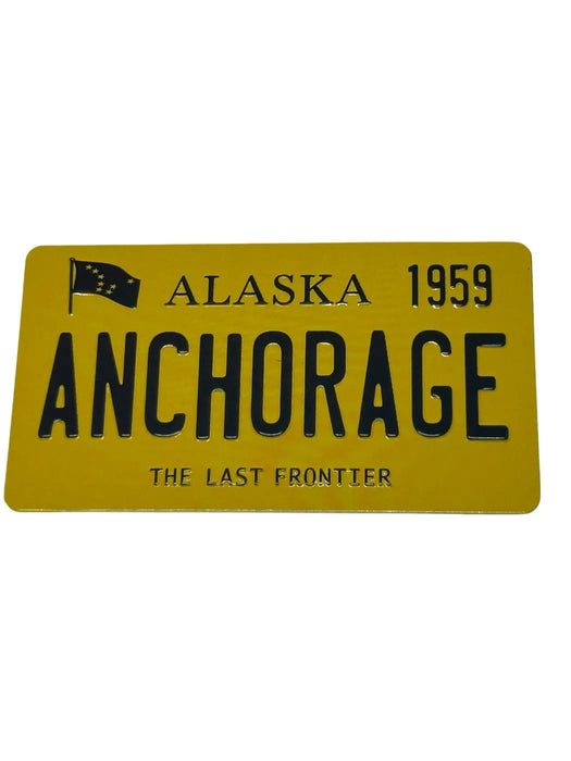Anchorage Yellow License Plate, Magnet COLLECTIBLES / MAGNETS