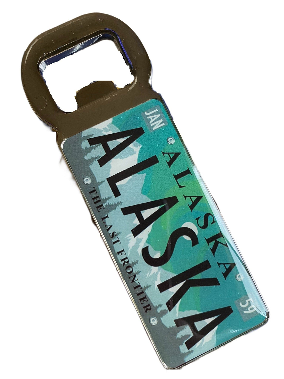 Northern Lights Alaska Aurora License Plate Metal Bottle Opener Magnet 