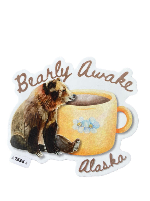 Bearly Awake Grizzly, AK Sticker COLLECTIBLES / STICKERS