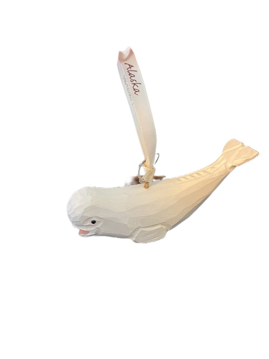 Beluga Whale Wood Ornament