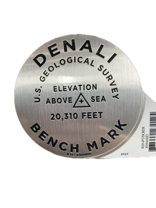 Benchmark, Silver Denali Alaska ,Sticker COLLECTIBLES / STICKERS
