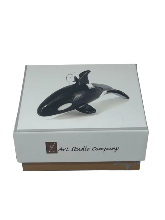Blown Glass Orca, Ornament COLLECTIBLES / ORNAMENTS