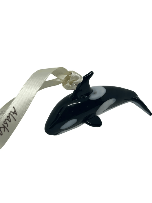 Blown Glass Orca, Ornament COLLECTIBLES / ORNAMENTS