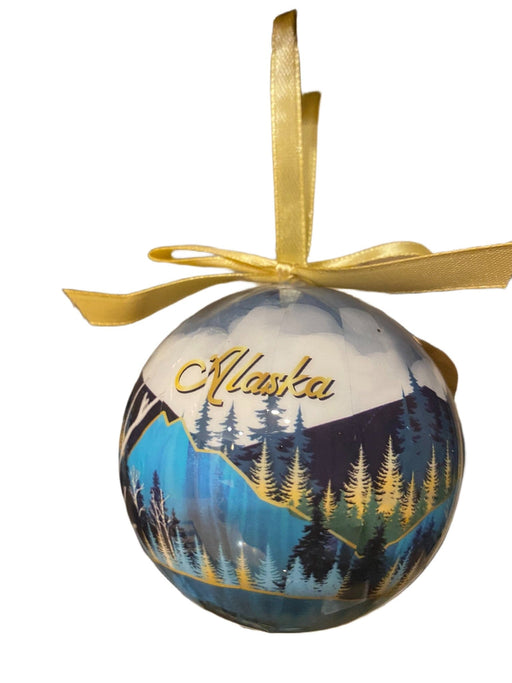 Blue Gold Wolf Howling, Ball Ornament COLLECTIBLES / ORNAMENTS