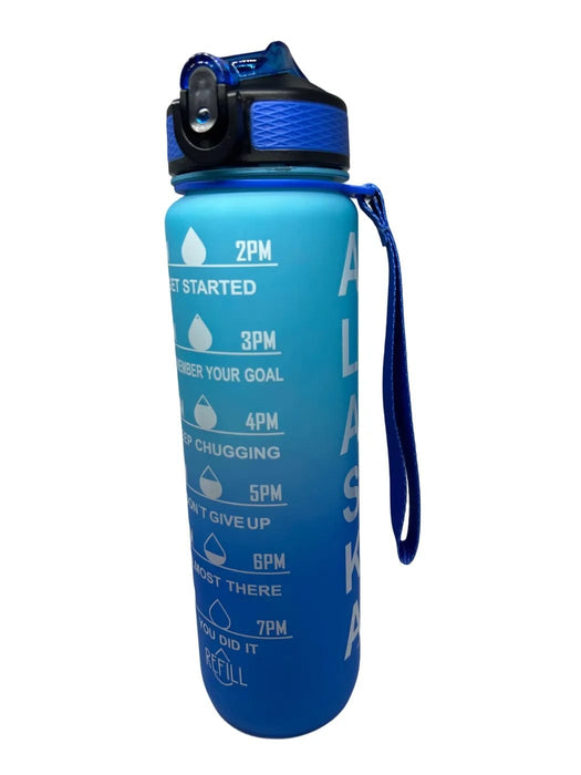 Blue Ombre Time Marker, Water Bottle Travel/Bottles and Cups