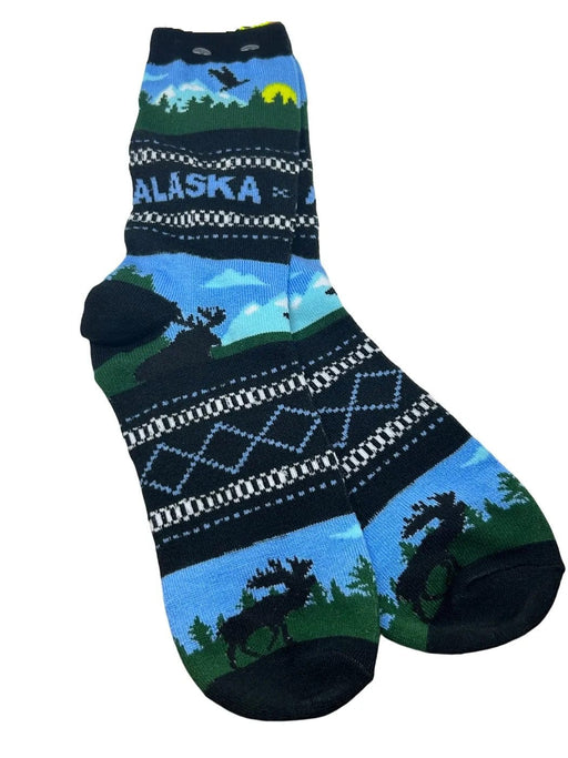 Blue Strip Moose, Alaska Sock WEARABLES / SOCKS