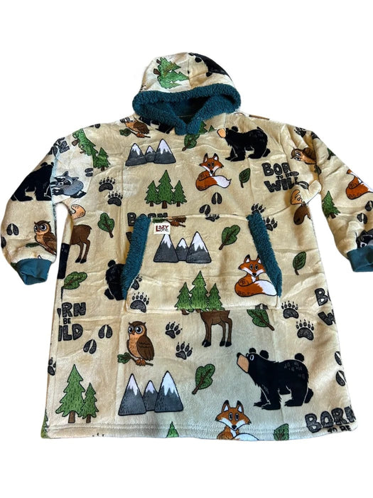 Born Wild Youth Blanket Sleep Hoodie Kid's Sleepwear
