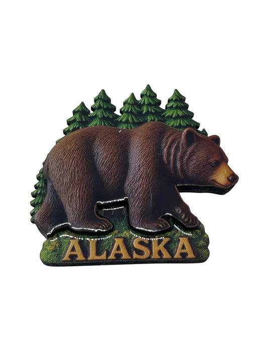 Brown Bear and trees, Epoxy Magnet COLLECTIBLES / MAGNETS