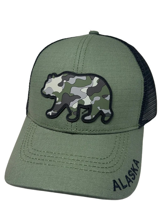 Camo Bear Rubber Patch, Trucker Hat WEARABLES / BASEBALL HATS