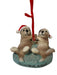 Christmas Otters Holding Hand, Ornament COLLECTIBLES / ORNAMENTS