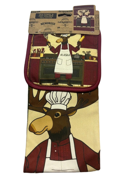 Cooking Moose Towel and Hot Pad Set Kitchen/Towel & Hot Pads